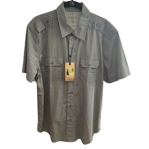 Comstock & Co. Short Sleeve Green Outdoors Shirt w/Pockets Mens Size Large NWT